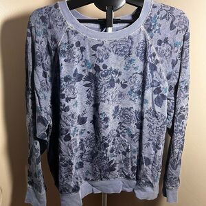 Old Navy Floral Print Sweatshirt - Blue and Gray